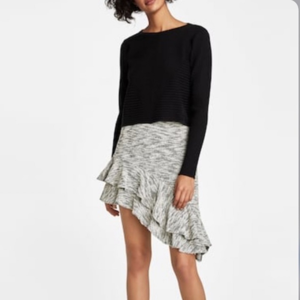 Zara asymmetric tiered skirt